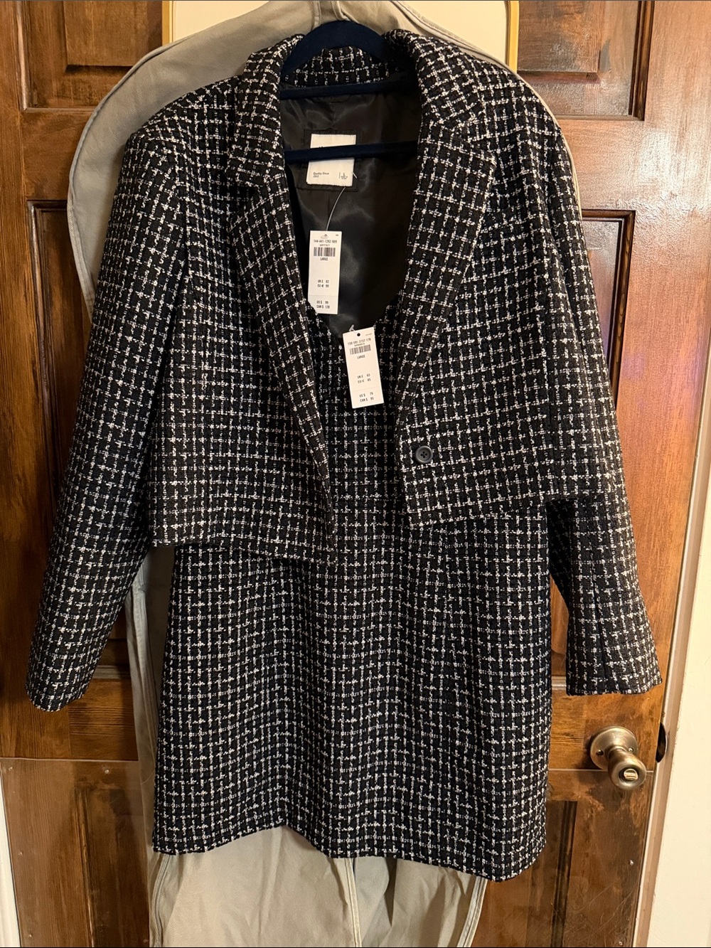 Black & White Tweed Jacket and Dress Set